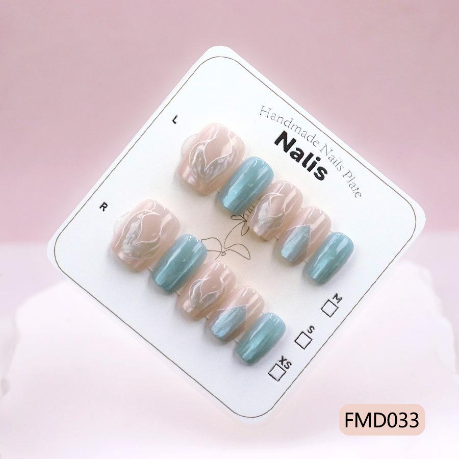 Cat's Eye Model, Beautiful Temperament, Little Fairy, Royal Sister Style Nail Art, High-end Niche 10 Pieces, Sub-size Wearing Nail
