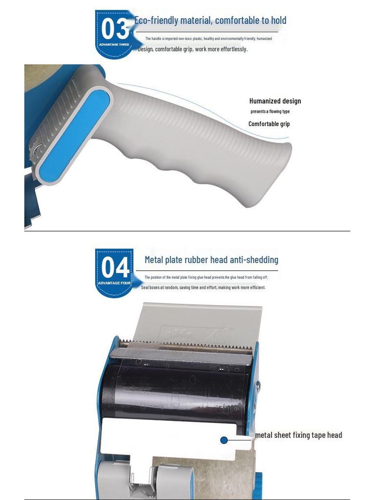 72mm Metal Tape Dispenser Handheld Cutter Sealing Machine 3-inch