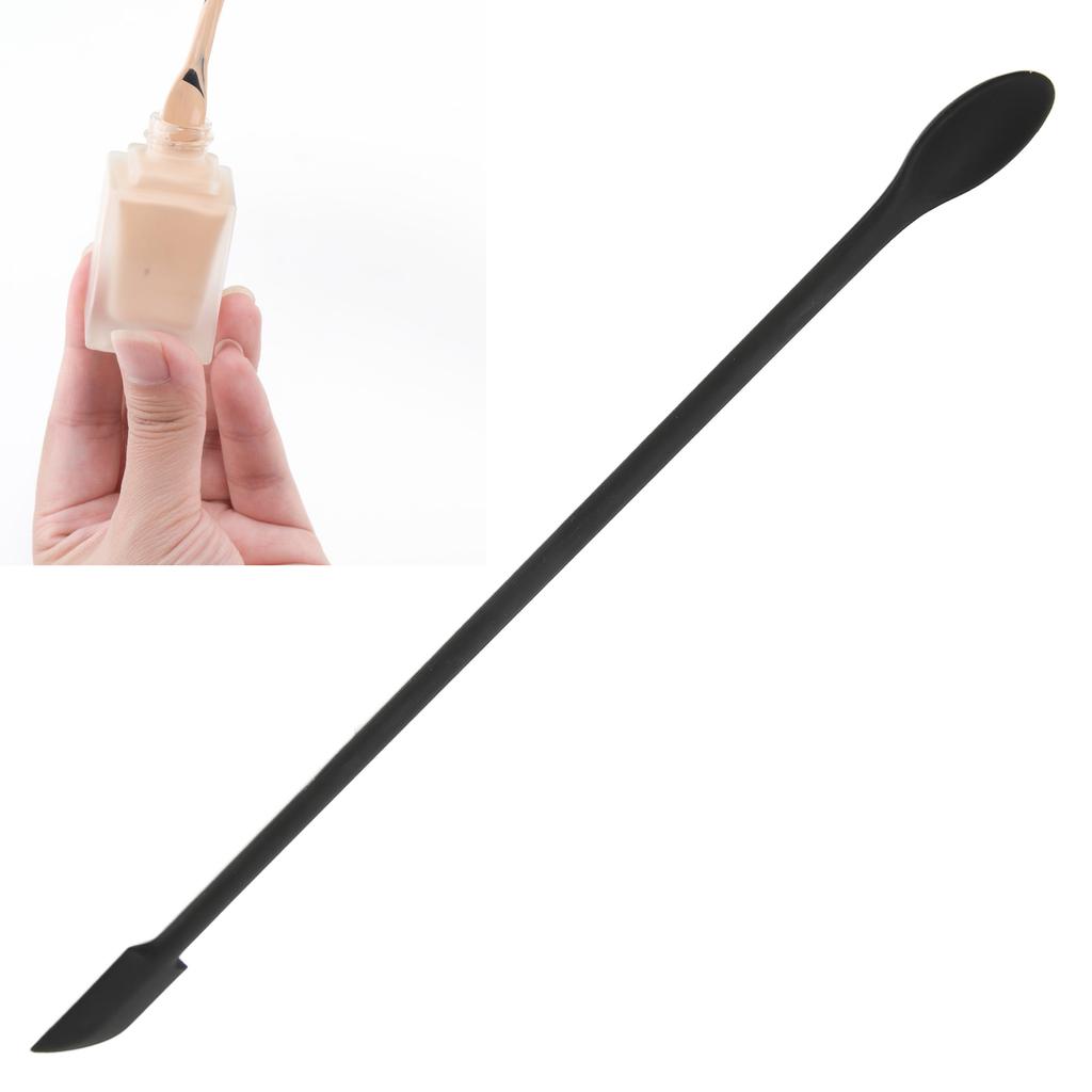 Spatule de Maquillage Outil Double Face Silicone Mini Allongée Fine Spatule à Confiture (Noir)