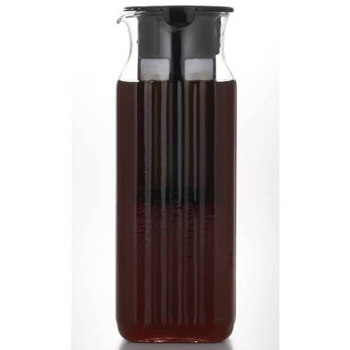 iwaki Heat-Resistant Glass Coffee Server, Cold Brew Coffee & Tea, Square Server, 1.0L, with Filter, T296KF2-BK