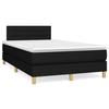 3140683 vidaXL Lit à sommier tapissier avec matelas Noir 120x200 cm Tissu