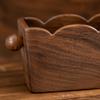 Solid Wood Desktop Organizer with Two Compartments OpenTop Wooden Desk Holder Side Knobs
