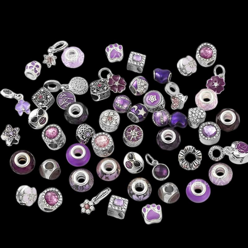 1 Bag with 10 Pcs Bulk Custom Pink Alloy Charms for Children's Jewelry-Gift Idea