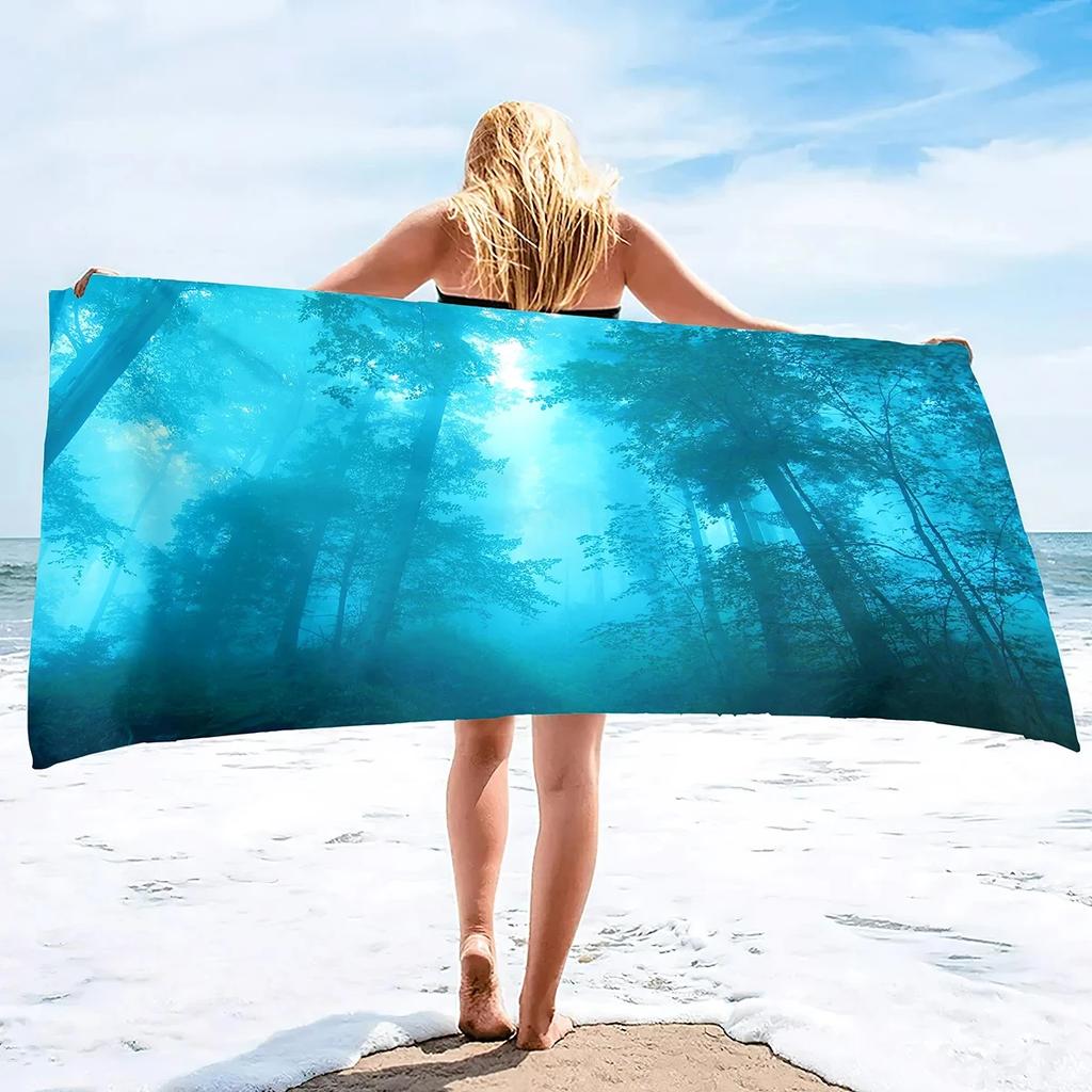 Mystery Forest Beach Towel Tree Bath Towel Bathroom Travel Sport Kitchen Hand Towels Microfiber Shower Quick Dry Swimming Cover