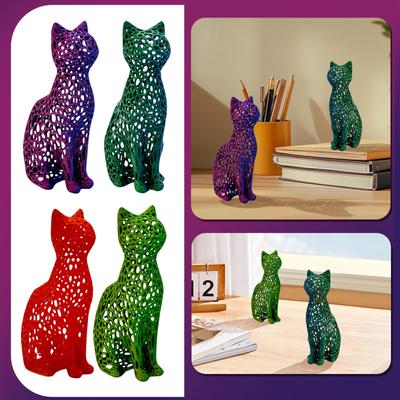 3D-gedruckte hohle Katzenstatue, kreatives Dekorations-Geschenkmodell