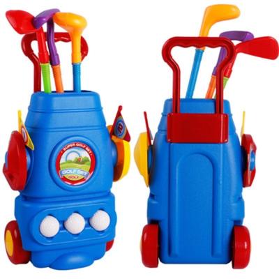 Gift Box Packed Children Plastic Golf Sports Toy Set Kids Golf Game Toy with 3 Clubs 2 Holes 3 Balls and 2 Flags Golf Set