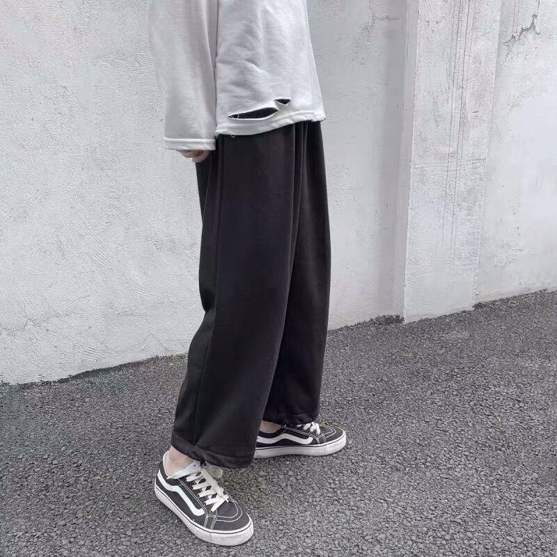 "Trendy Gray Boys' Autumn Casual Nine-Point Sweatpants"