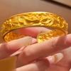 Opening Chinese Style Bangle Wide Wrist Jewelry Classical Golden Bracelets  Groom