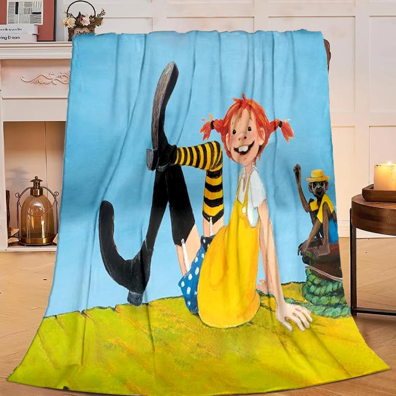 1PC Pi-ppi And Horse Friendship Flannel Blanket Gift, Suitable for Both Men And Women, Soft Ideal for Beds And Sofa, Birthday Or Christmas Gift