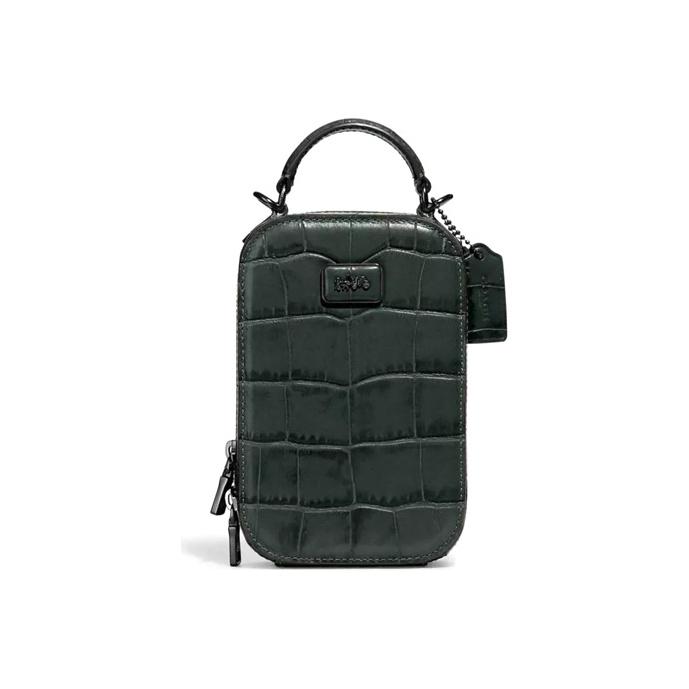 Coach Alie 11 Crocodile Pattern Embossed Mini Handheld Camera Bag Women bags Green C5375-V5QVC Green