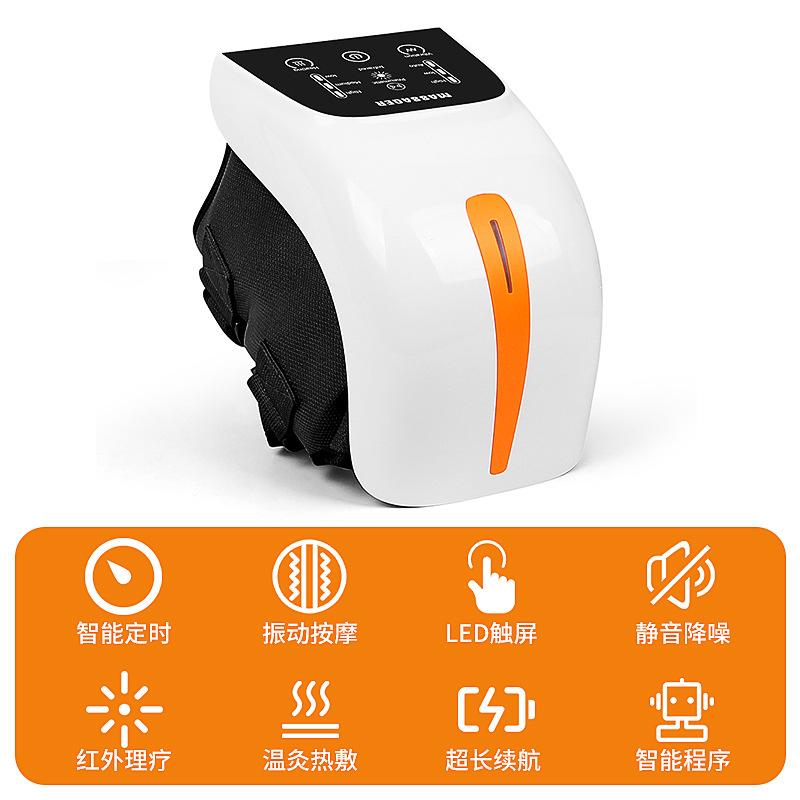 Knee massager wireless heating knee physiotherapy instrument warm knee pad massage old cold legs infrared hot compress cross-border white english