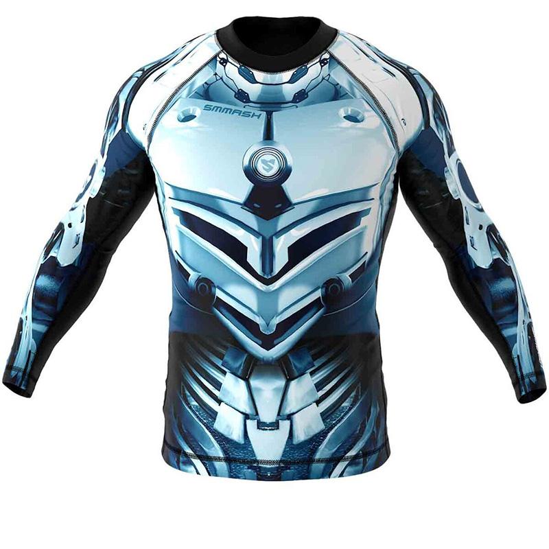 

Мужская тренировочная компрессионная рубашка с 3D принтом, быстросохнущие колготки для бега, спортивная одежда с длинными рукавами, одежда для тренировок