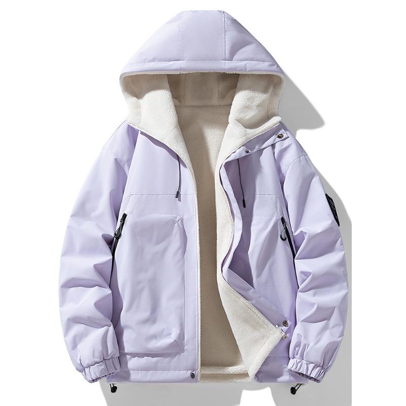 

Double-sided Outdoor Down Cotton-padded Jacket Hooded Tooling Jacket Men s High Street Trendy Brand Charging Cotton-padded Coat Winter Model S светло-фиолетовый