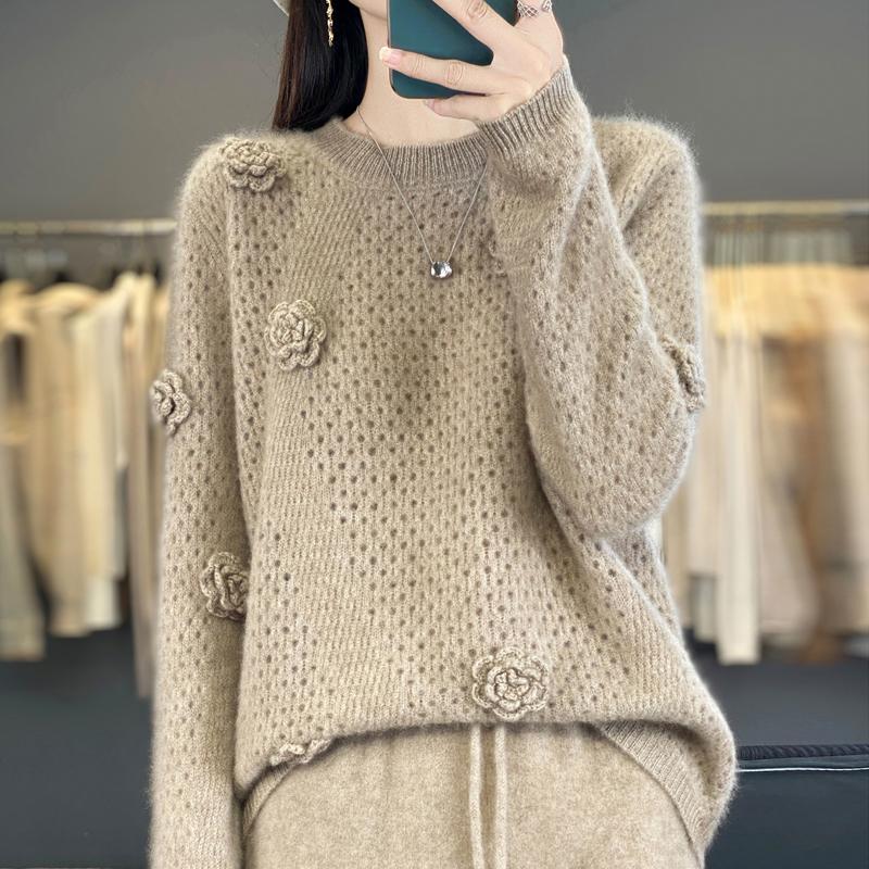 Women Sweater 100% Wool MODERN NEW SAGA O-neck Knit Pullover Thick Winter Jumpers Female Knit Tops