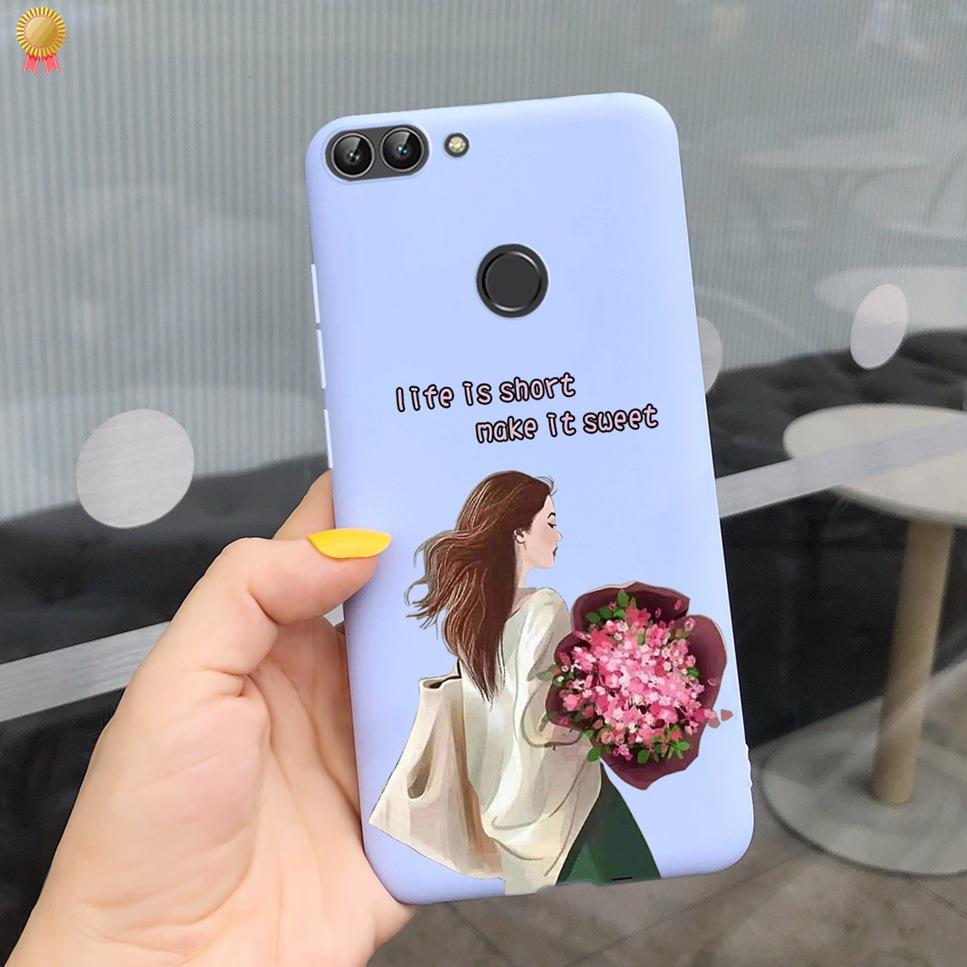 Für Huawei P Smart Hülle Niedliche Blume Schwarz Weiches TPU Silikon Bumper Hülle Für Huawei PSmart P Smart 2017 FIG-LX1 Handyhülle Funda