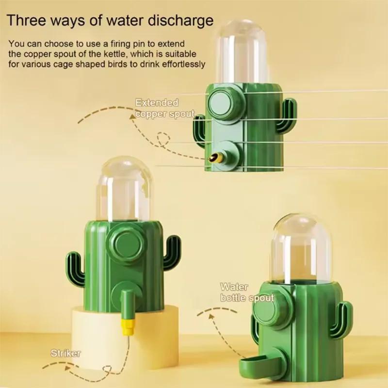 Bird drinking kettle Cactus shape pet drinking kettle easy to install and disassemble and clean bird drinking kettle pet supplie