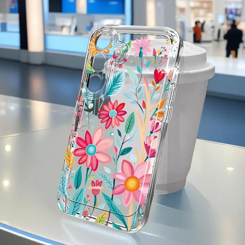 Flowers Vine Phone Case For Samsung Galaxy S26 S25 S24 S23 S22 S21 S20 FE Note20 Note10 Edge Plus Ultra Lite 5G Clear Cover Samsung S24 5G