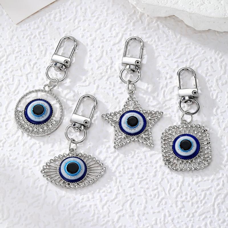 Turkish Blue Evil Eye Keychain Blessed Lucky Key Holder Keyring Amulet For Bag Accessory Gift Jewelry Keychain