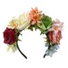 Rose Flower Simulation Flower Headband Skeleton Skull Hair Hoop Halloween Hair Band  Festival