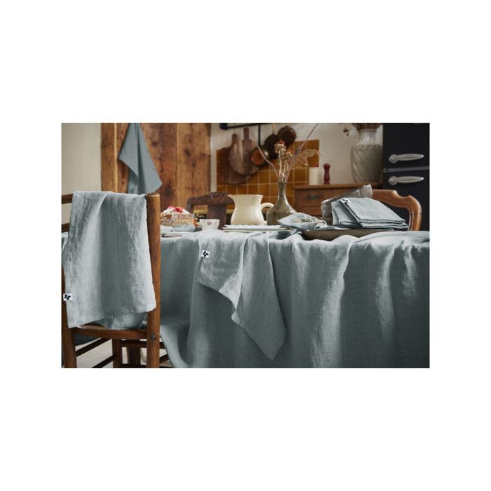 Nappe de table "Soline" 170 x 250 cm Lin lavé - Azur