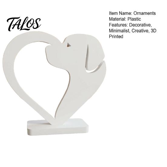 Cute Pet Memory Keepsake 3D Printed Heart Puppy Photo Frame Ornament, Decorative Desktop Sculpture, Versatile Tabletop Picture Stable Base for