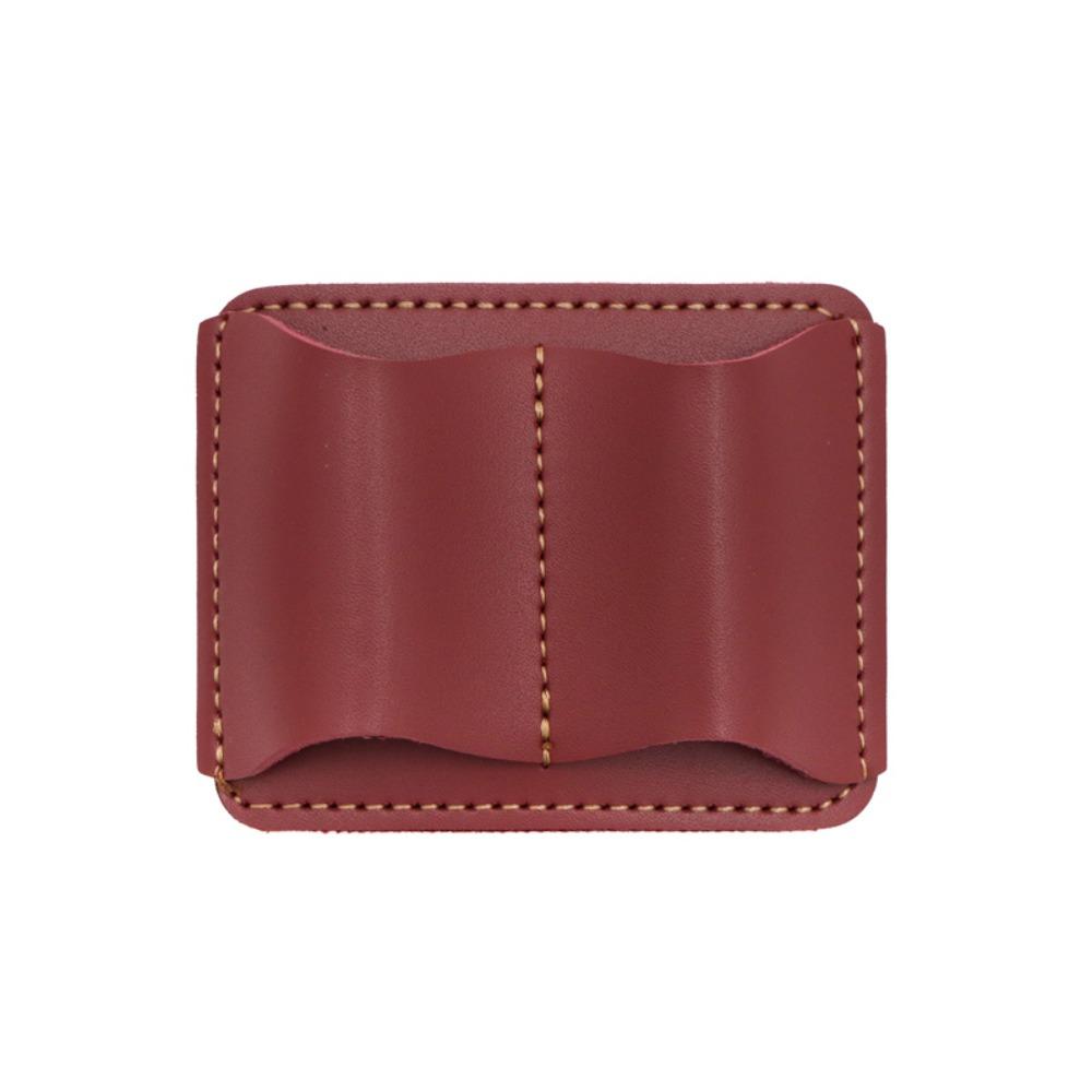 

Кожаный держатель для ручек ручной работы с металлическим зажимом, чехол для ручек, портативный органайзер для карандашей, журнал красный