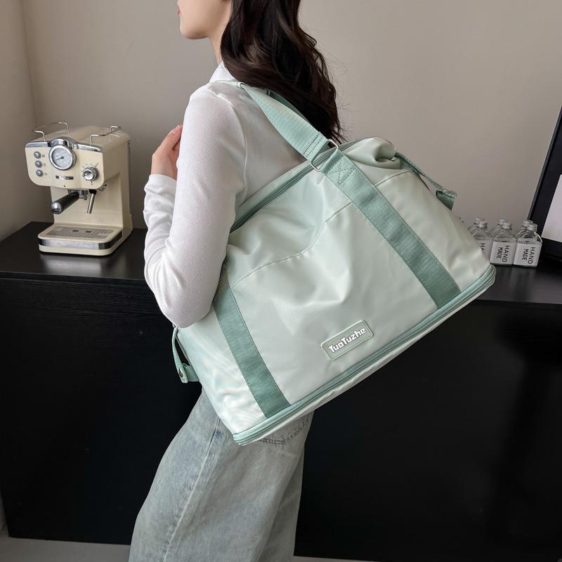 Short-haul travel bag Lightweight large-capacity women's trolley case Boarding fitness tote bag Folding luggage storage bag