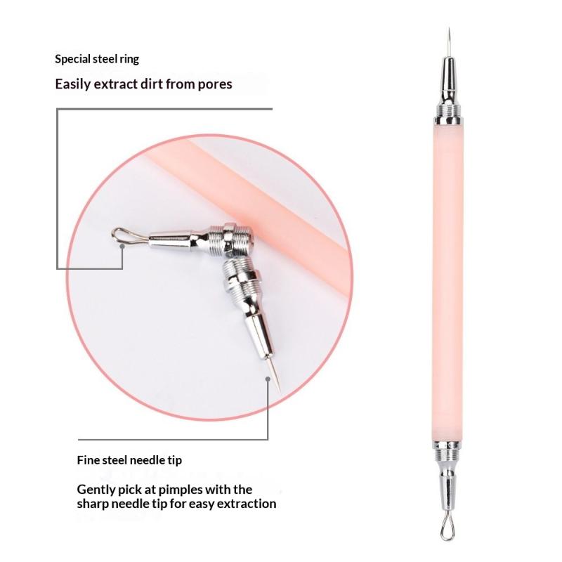 1Pcs Double Head Blackhead Remover Pimple Removal Needle Tool Professional Pore Cleaner for Skincare Beginners