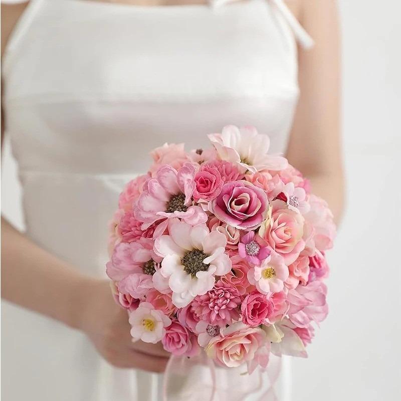 50Pcs Artificial Flowers Heads Silk Fake Flower for Home Decor Garden Wedding Decoration Bride DIY Craft Garland Gifts Accessory