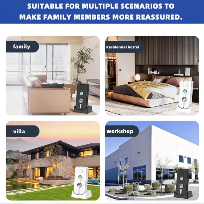 Upgrades Wireless Intercom Doorbells Portable Two Way Voice Communication 1/2 Mile   Ranges Rechargeable Battery for Home