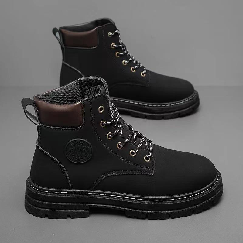 Men's Autumn High-Top Martin Boots, British Style, All-Match Thick-Soled Trendy Korean Short Boots