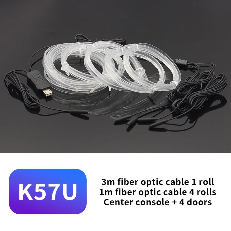 

K57U Music Sync Ambient Lamp APP Voice Remote Control Car Interior LED Fiber Optic Strip Light Decoration Type A