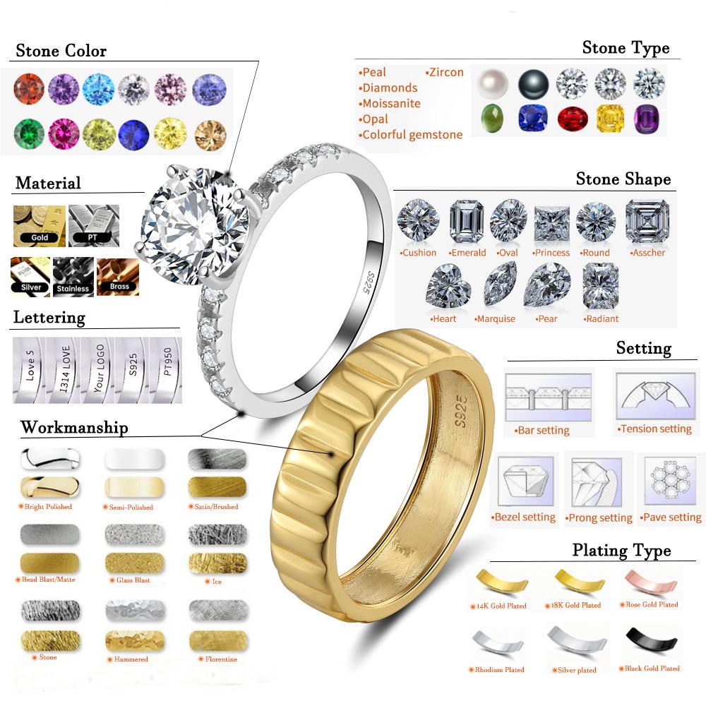 Solid 925 Sterling Silver Moissanite Lab Diamond Engagement Jewelry Bridal Set Gifts 14K Gold Plated Wedding Band VVS Women Ring