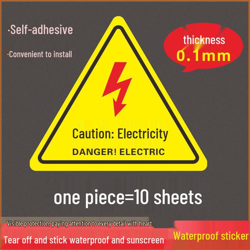 Electric Shock Warning Sticker - Caution Symbol for Distribution Box