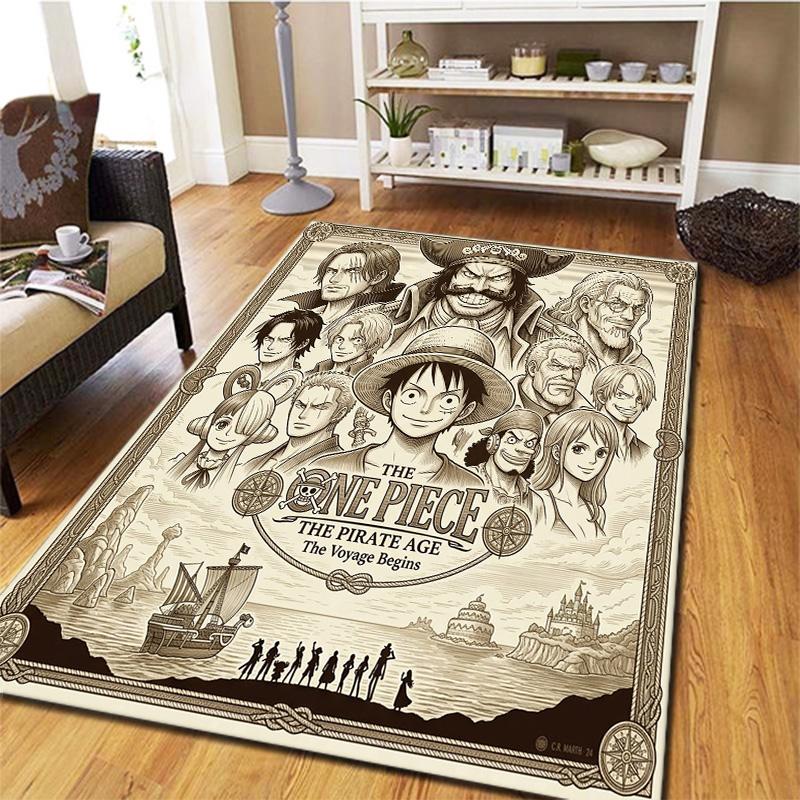 Tappeto Tappeto Artistico One Piece per Soggiorno Camera da Letto Casa Decorazione Divano Bambini Gioco Tappetino Antiscivolo per Pavimento
