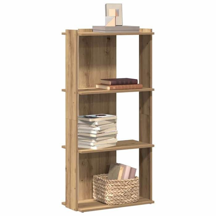 VidaXL Bibliothèque à 3 niveaux chêne artisanal 60x30x120 cm, étagère, étagère à livres, étagère de rangement 860273