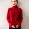 Women's 100% Pure Cashmere High Neck Sweater - Loose, Warm, Long Sleeve Knit Base Layer for Autumn/Winter