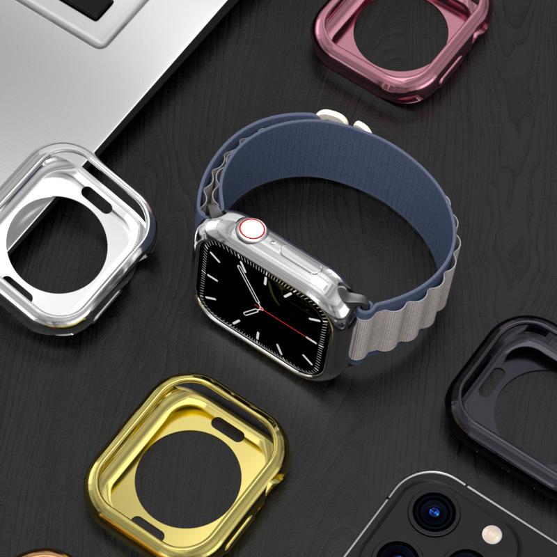 Suitable for apple watchs10 watch soft case iwatch9876 generation SE electroplating hollow protective case