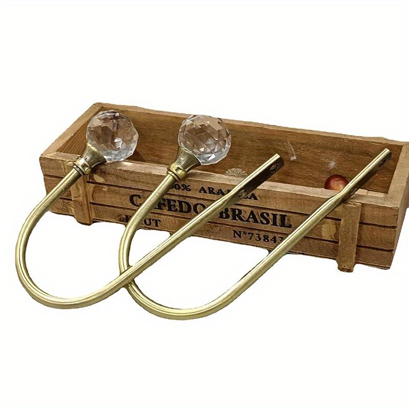 

2 шт. Серебристые металлические U-образные скобы Аксессуары для окон Кристальные подхваты для штор Настенные крючки-подхваты Вешалка Домашние аксессуары бронзовый