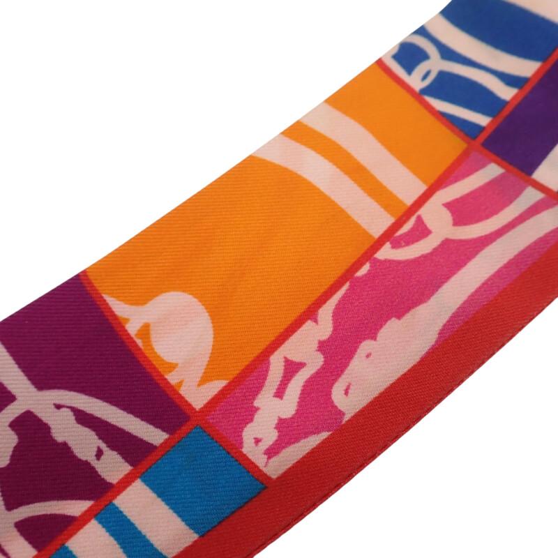 HERMES  062296S 13  scarf Red/Rouge Violet silk Women