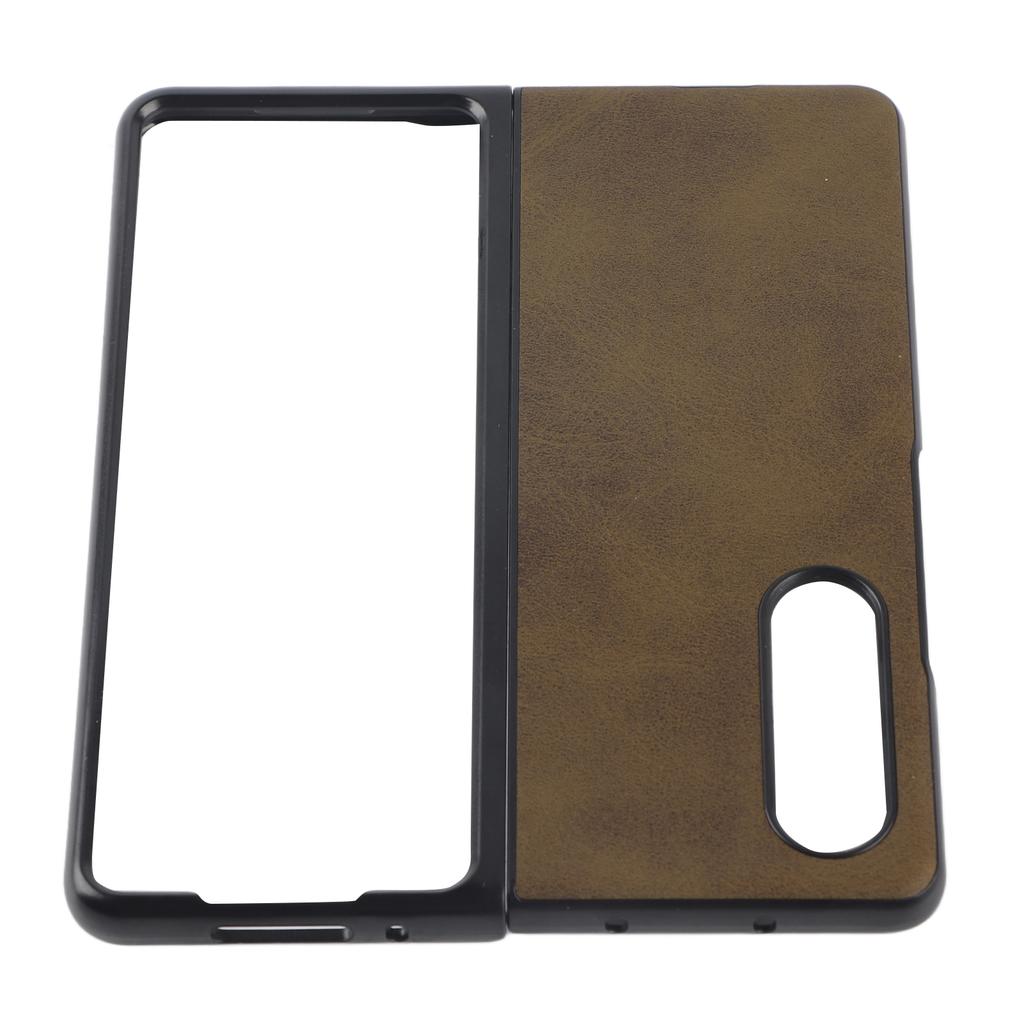 Leder Hartschale für Samsung Galaxy Z Fold 3 Handy Kratzfeste Stoßfeste Hülle