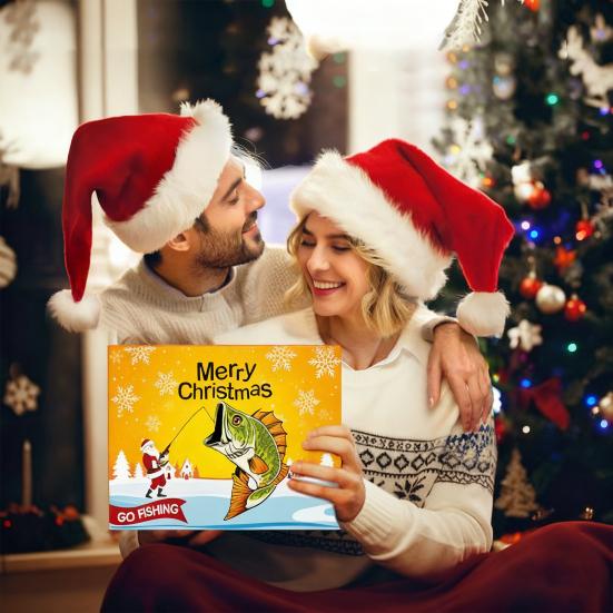 Kalendarz Adwentowy Wędkarski 2025 Kalendarz Odliczający do Świąt Bożego Narodzenia z 24 Przynętami 24 Dni Zestaw Przynęt Wędkarskich dla Mężczyzn Taty Nastolatków Wędkarzy