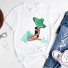 T-shirt Estiva alla Moda con Stampa di Ragazza del Caffè Cartone Animato, Top Casual da Donna, Magliette Grafiche Vintage, Maglietta Pro Choice