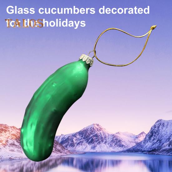 Wisząca ozdoba w kształcie ogórka z zawieszką i smyczą, łatwa do powieszenia, ozdoba choinkowa w kształcie ogórka