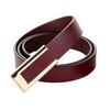 Women's Belt Soft Genuine Leather Belts Waist Belt Gold Solid Buckle Waistband For Pants, Jeans