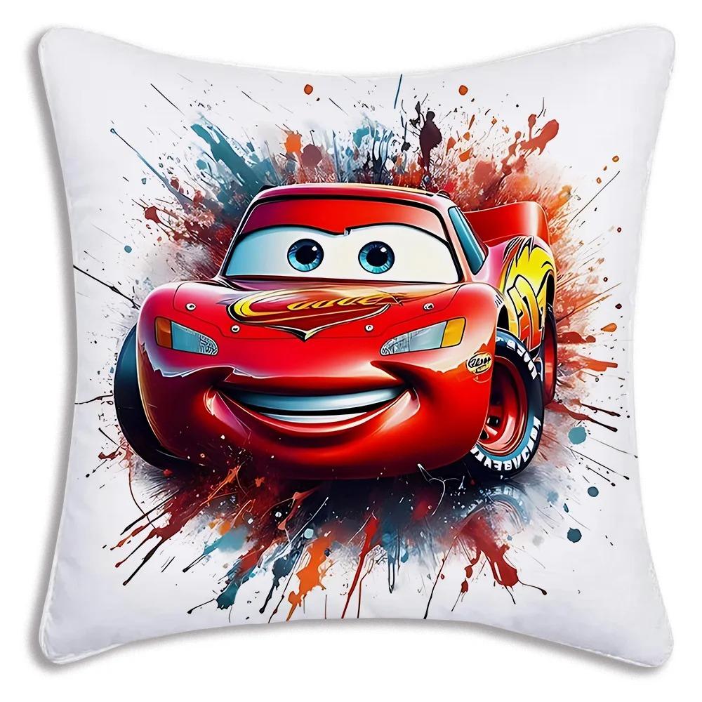 

Подушки з тематикою «Тачки» з Блискавкою Макквіном та друзями для веселої подорожі! Чохол на подушку для дивана, односторонній друк, домашній декор 24x24Inch