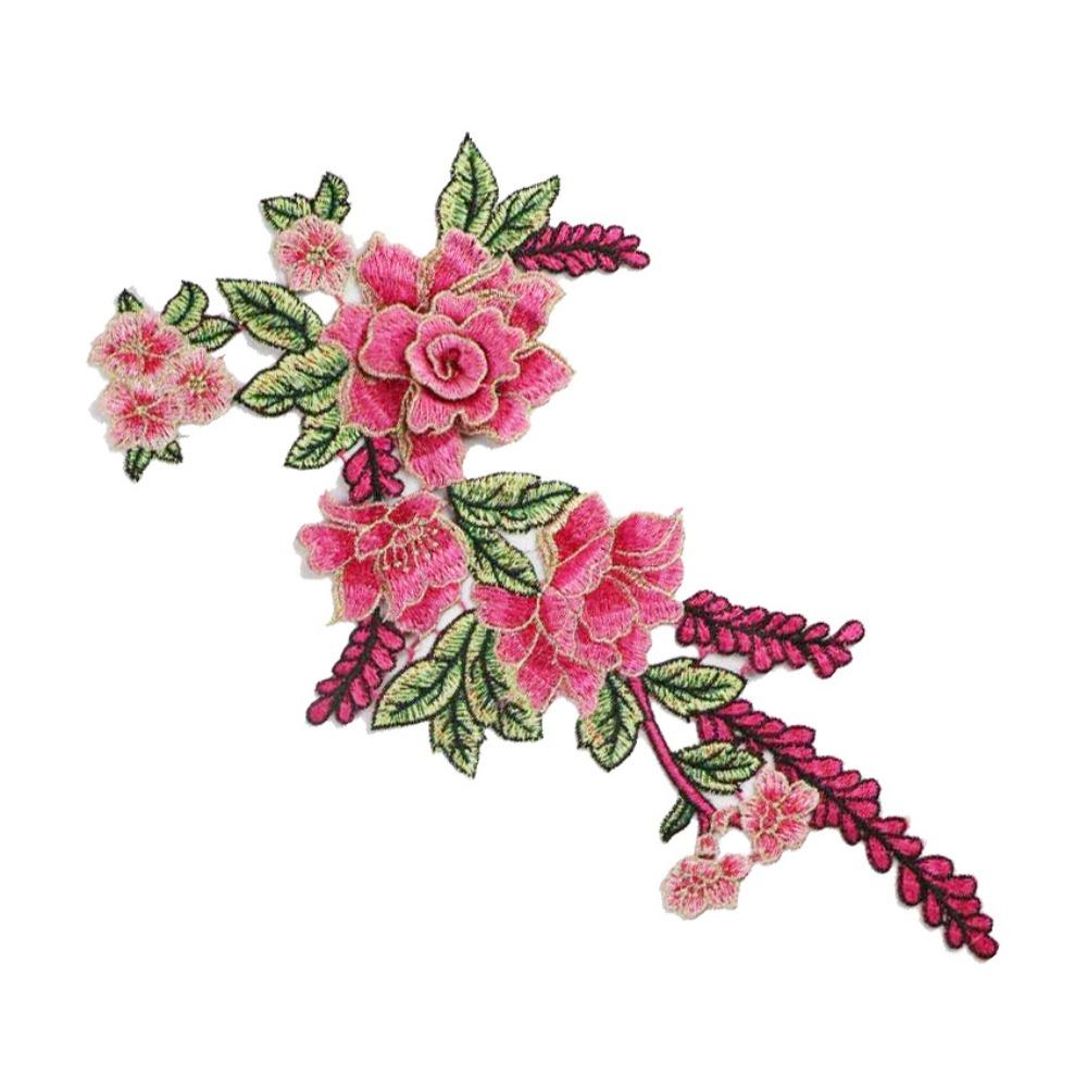 Polyester Fiber Embroidery Flower Patch DIY Handmade Floral Patches Fashion Sew On Patch  Hat