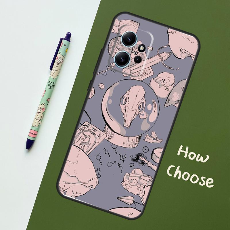 Carcasă de telefon cu motive gotice pastelate pentru Xiaomi Redmi Note 12 11 10 8 9 Pro 9S 10S 11S 12S, pentru Redmi 12 9C 10C 12C