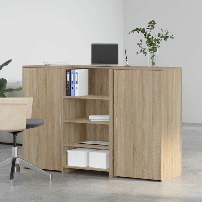 VidaXL Bureau réception chêne sonoma 155x50x103,5 cm bois d'ingénierie, comptoir de réception, réception de salon, comptoir 3324198