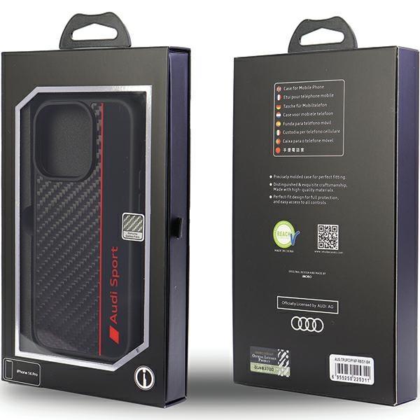 Audi Carbon Fiber Stripe Iphone 13 Pro Max 6.7 Czarny/Black Hardcase Aus-Tpupcip13Pm-R8/D1-Bk